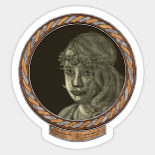 Melancholy Girl (frame silver copper celtic rope) Sticker